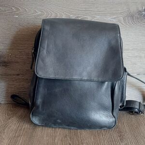 Vintage Tignanello Black Leather Backpack